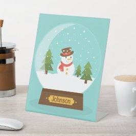 FUN! Name des Snowman Pedestal-Schildes mit Person Sockelschild