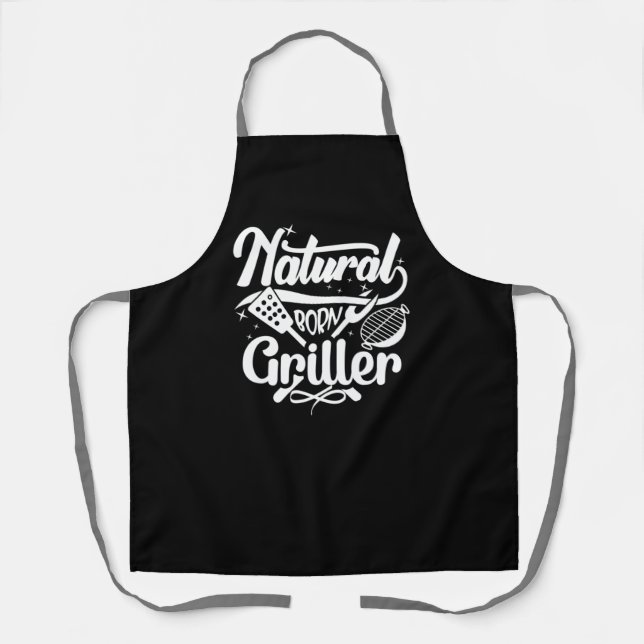 Fun Natural Geboren Griller GRILLEN Schürze (Vorderseite)