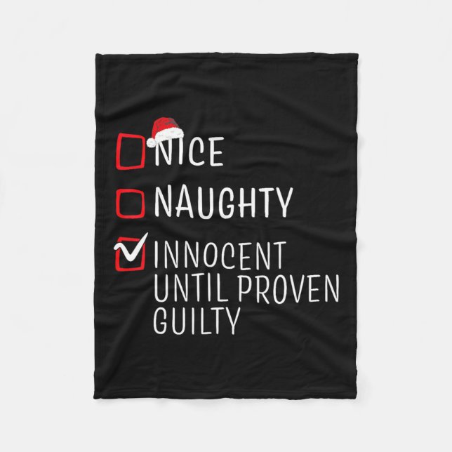 Fun Naughty Nice Weihnachtsfamilie Pajama Männer F Fleecedecke (Vorderseite)