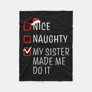 Fun Naughty Nice Weihnachtsfamilie Pajama Männer F Fleecedecke