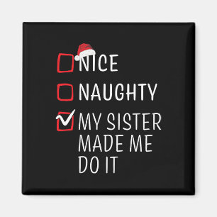 Fun Naughty Nice Weihnachtsfamilie Pajama Männer F Magnet