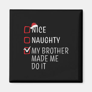 Fun Naughty Nice Weihnachtsfamilie Pajama Männer F Magnet