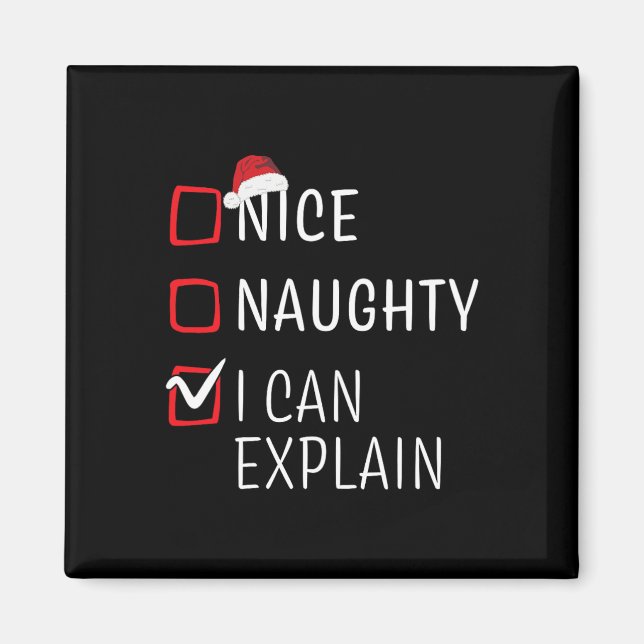 Fun Naughty Nice Weihnachtsfamilie Pajama Männer F Magnet (Vorne)