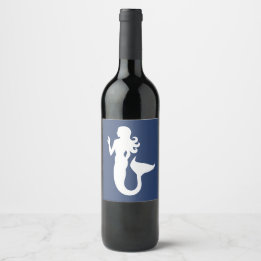 Fun nautic MERMAID thema Weinetikett