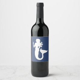 Fun nautic MERMAID thema Weinetikett