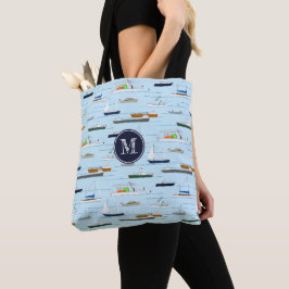 Fun nautical boating pattern A Day on River Tasche