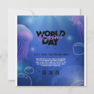 Fun Neon Glow Blue Green Pool Party Boys Geburtsta Save The Date