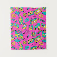 Fun Neon Pink Retro 80er 90er Tech Bright Muster