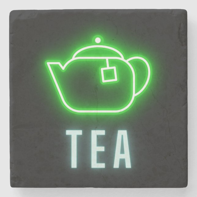 Fun Neon Teapot Steinuntersetzer (Vorderseite)