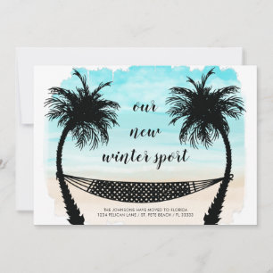 Fun New Address Florida Beach Palm Bäume bewegen Ankündigung