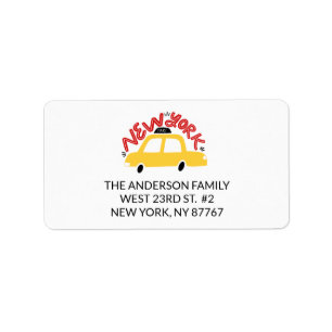 Fun New York Taxi Cab Neues Adressetikett