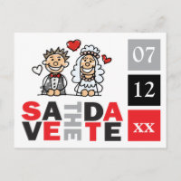 Fun Niedlich Bride Groom Save the Date Postkarten