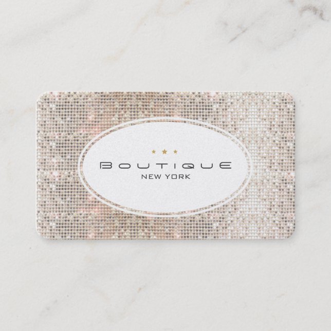 Fun & Niedlich Fashion Boutique Imitate Silver Seq Visitenkarte (Vorderseite)