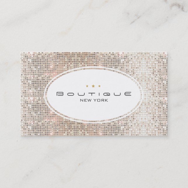 Fun & Niedlich Fashion Boutique Imitate Silver Seq Visitenkarte (Vorderseite)
