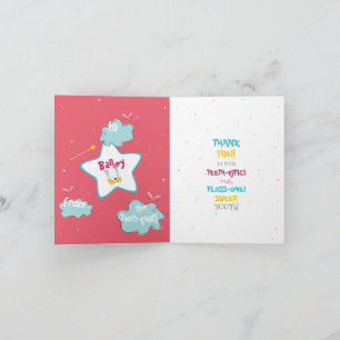 Fun Niedlich Funny Tooth Fairy Personalisiert Dank Karte