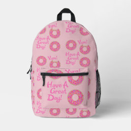 Fun Niedlich Great Day Donut Slogan Muster Bedruckter Rucksack