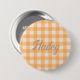 Fun Niedlich orange Gingham Preppy kariert angekre Button