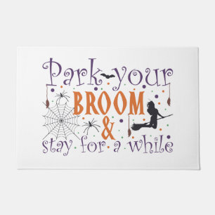 Fun Niedlich Park Your Boom Hexe Halloween Fußmatte