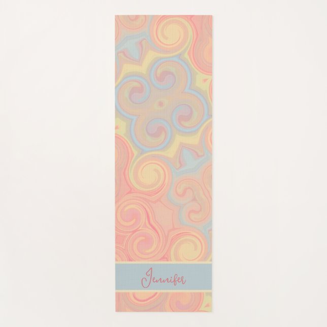 Fun Niedlich Pastel Abstrakt Moderne Hübsch Yogamatte (Vorderseite)