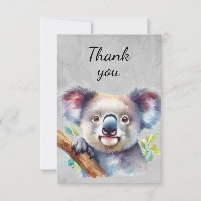 Fun Niedlicher Koala Bären Tierart Dank Dankeskarte (Vorderseite)