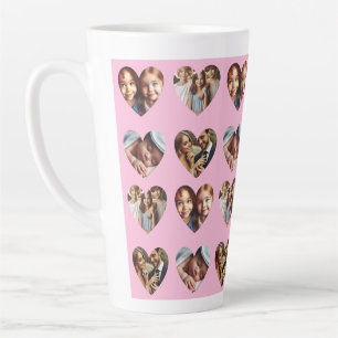 Fun Niedliches 4-Foto-Herzmuster, pastellrosa Milchtasse