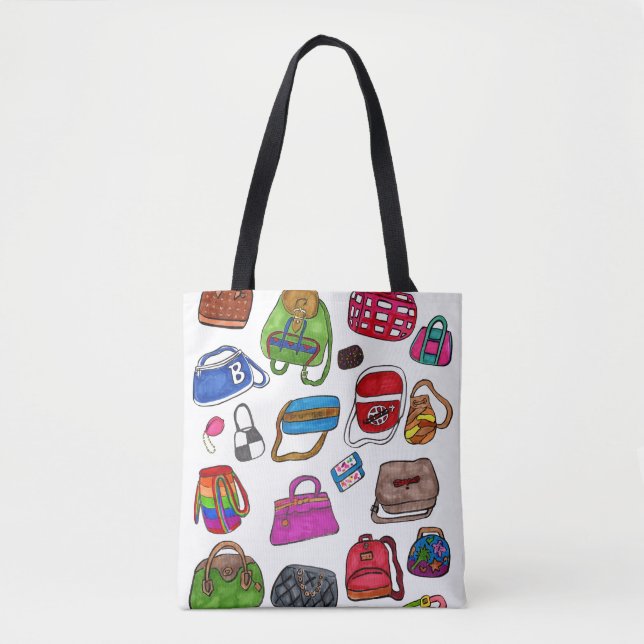 Fun Niedliches Illustriertes Muster Design Tasche (Vorderseite)
