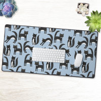 Fun noir et blanc Tuxedo Chat Motif Bleu