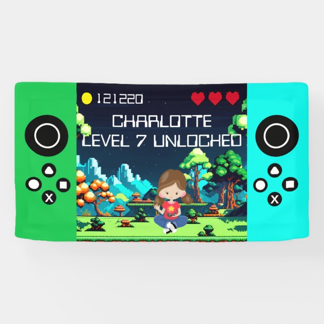 Fun Novelty Computer Game Geburtstagsparty Banner (Horizontal)