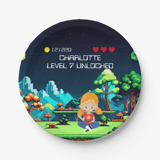 Fun Novelty Computer Game Geburtstagsparty Pappteller (Vorderseite)