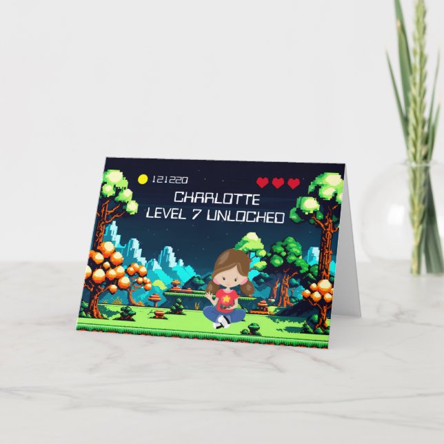 Fun Novelty Computerspiel Geburtstag Personalisier Karte (Vorderseite)