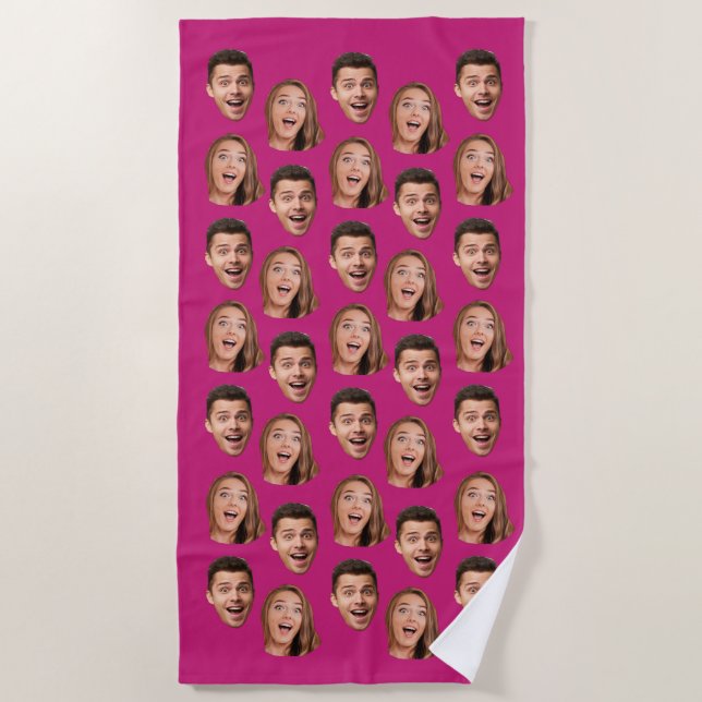 Fun Novelty Face Foto Custom Wedding Groom Spaß  Strandtuch (Vorderseite)