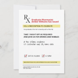 Fun Novelty Rx Prescription Pharmacy Abschluss Einladung