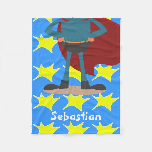 Fun Novelty Superhero Personalisiert Fleecedecke (Vorderseite)