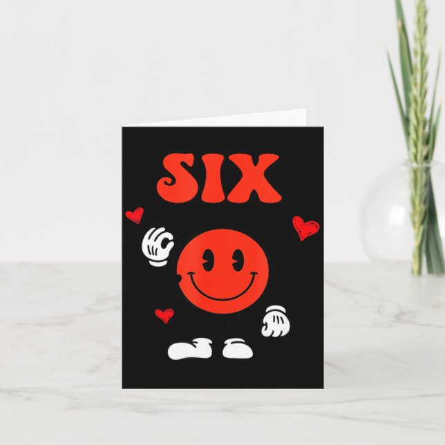 Fun Number 6 Funny 67 Meme Six Seven 6 7 Valentine Karte (Vorderseite)