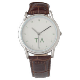 Fun Numbers, Green on White Initials or Name Armbanduhr