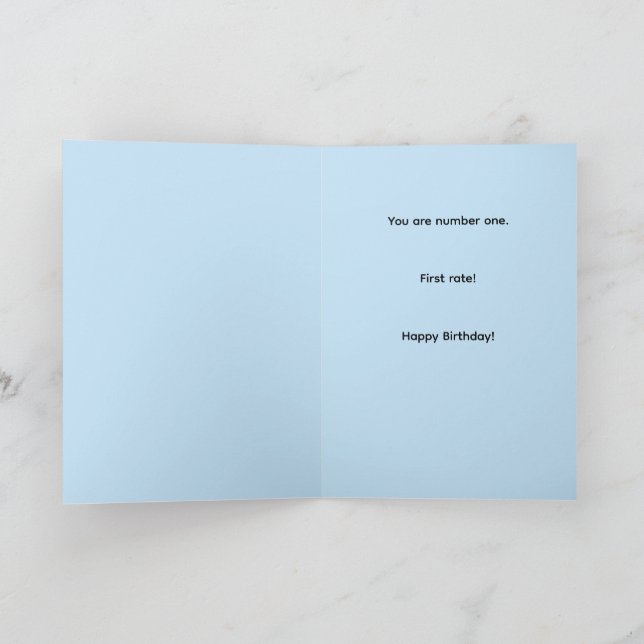 Fun numbers one first rate best birthday ONE Karte (Innenseite)