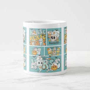 Fun Nurse Halloween BlueTile Basic Dunkler T - Shi Jumbo-Tasse