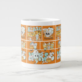 Fun Nurse Halloween Orange Tile Basic Dark T - Shi Jumbo-Tasse