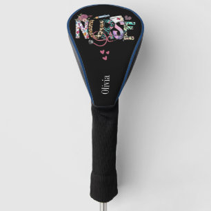 Fun Nurses Retro Typografie Personalisiert Golf Headcover