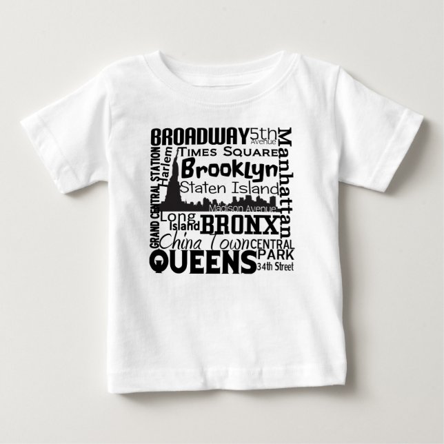 FUN NYC Word CLOUD Inspiriertes grafisches T-SHIRT (Vorderseite)