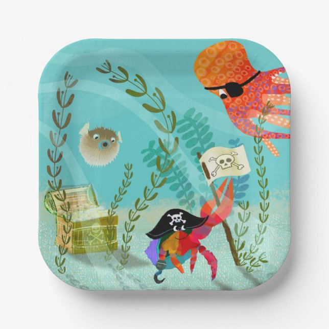 Fun Ocean Friends Kids Party Paper Plate Pappteller (Vorderseite)