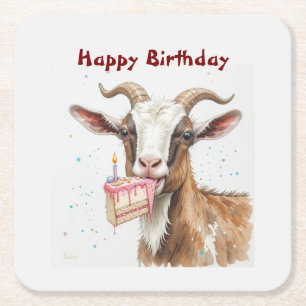 Fun Old Goat Over Hill Birthday Rechteckiger Pappuntersetzer