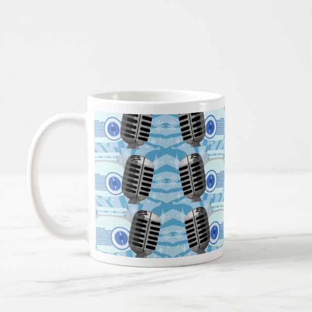 Fun Oldies Style Vintages Mikrofon Retro Art Kaffeetasse (Links)