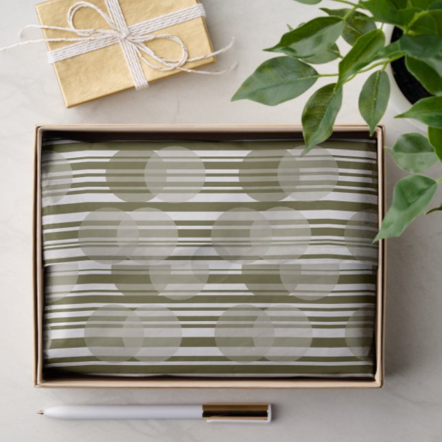 Fun Olive Green Party Tinsel und Confetti Muster Seidenpapier (Geschenk)
