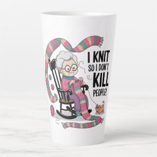 Fun Oma Knitting Design Milchtasse