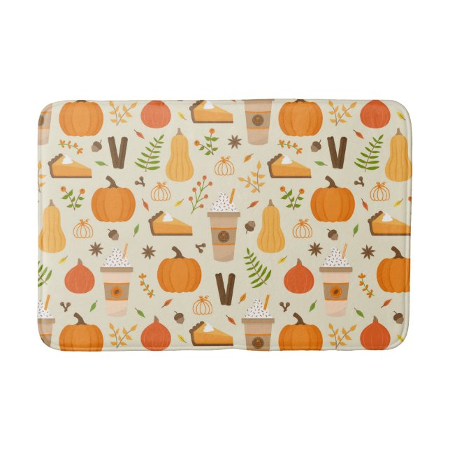 Fun Orange Fall Pattern Badematte (Vorderseite)