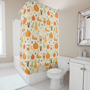 Fun Orange Fall Pattern Duschvorhang