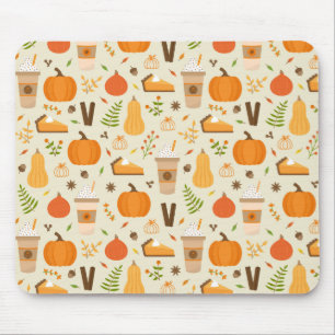 Fun Orange Fall Pattern Mousepad