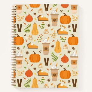 Fun Orange Fall Pattern Notizbuch