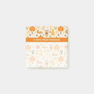Fun Orange Fall Pattern Post-it Klebezettel